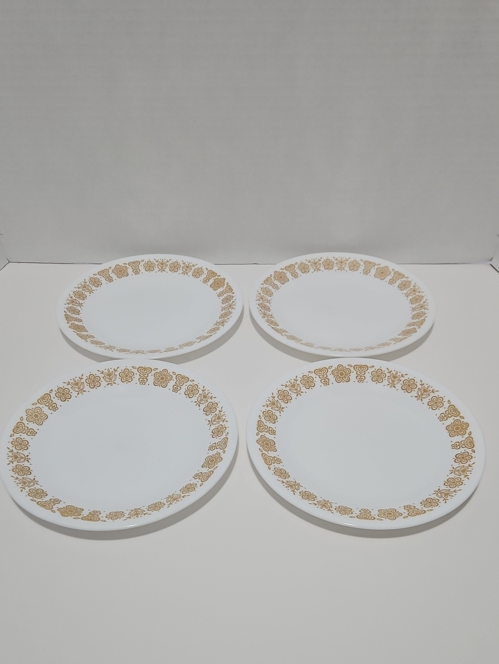 Vintage Corelle Butterfly Gold Dessert Plates 6.75" - Set of 4